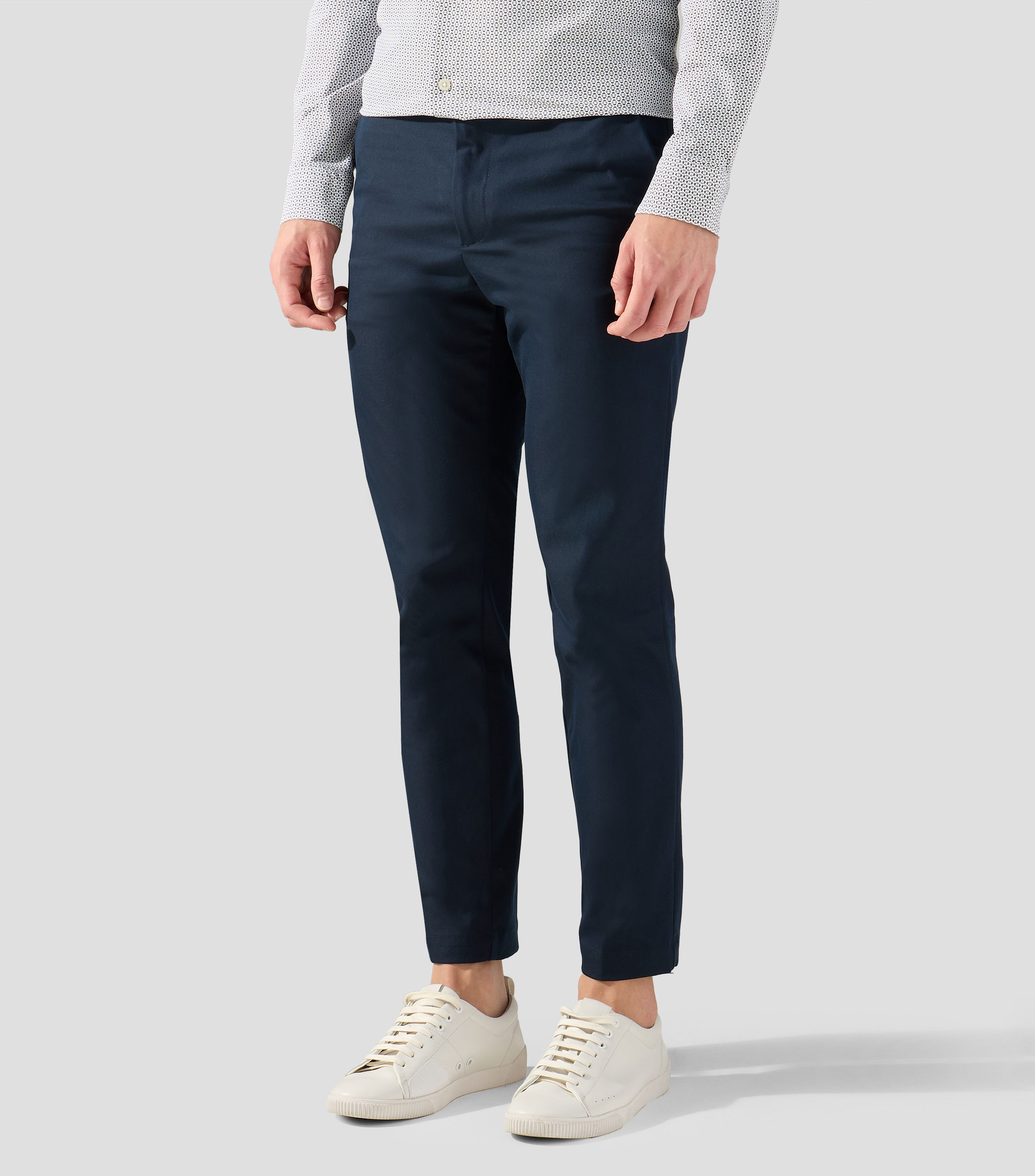 Pantalón slim de sarga de algodón Hombre